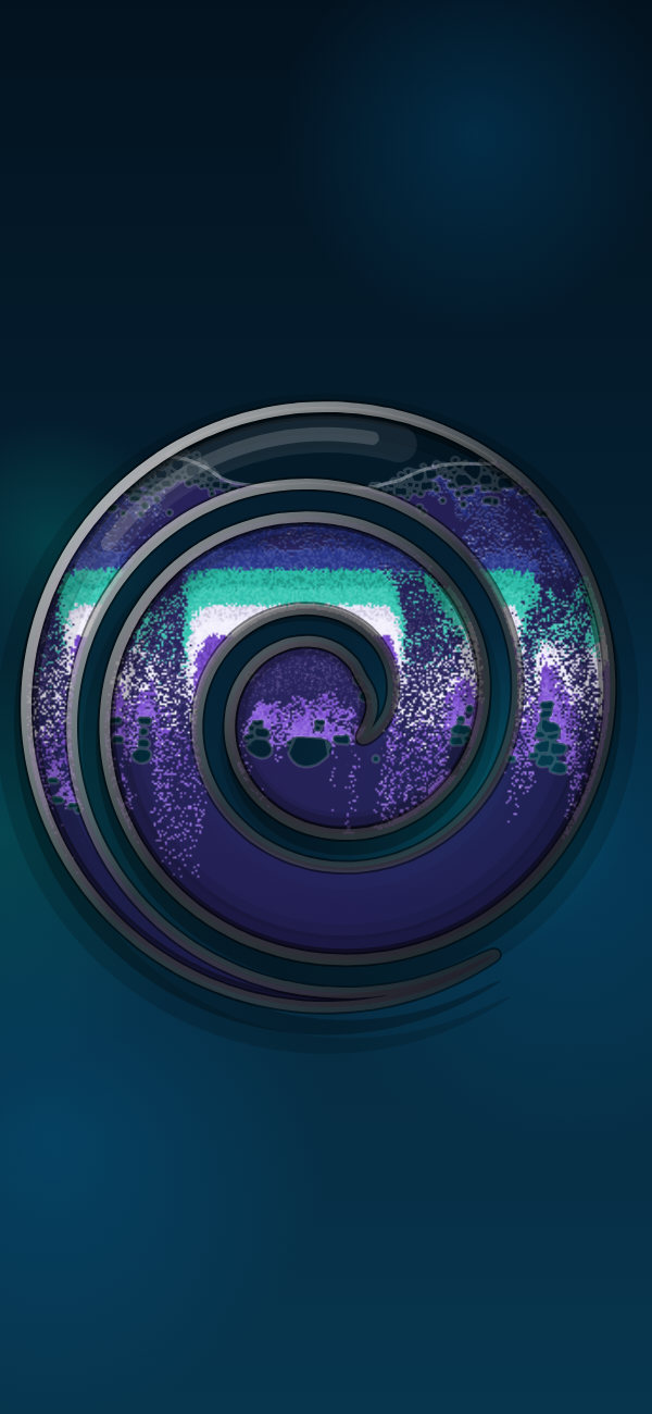 The round Spiral glass, sand winding through its coil